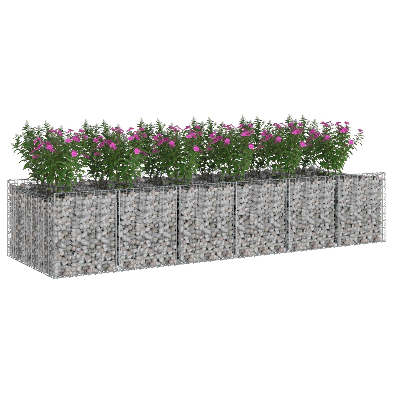 Gabion højbed 2 pcs Sølv