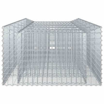 Gabion højbed 2 stk. 300 x 100 x 60 cm Galvaniseret stål Sølv