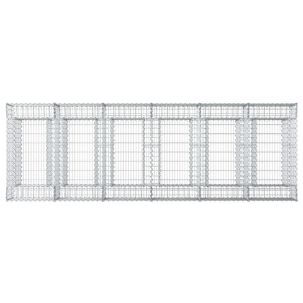 Gabion højbed 2 stk. 300 x 100 x 60 cm Galvaniseret stål Sølv