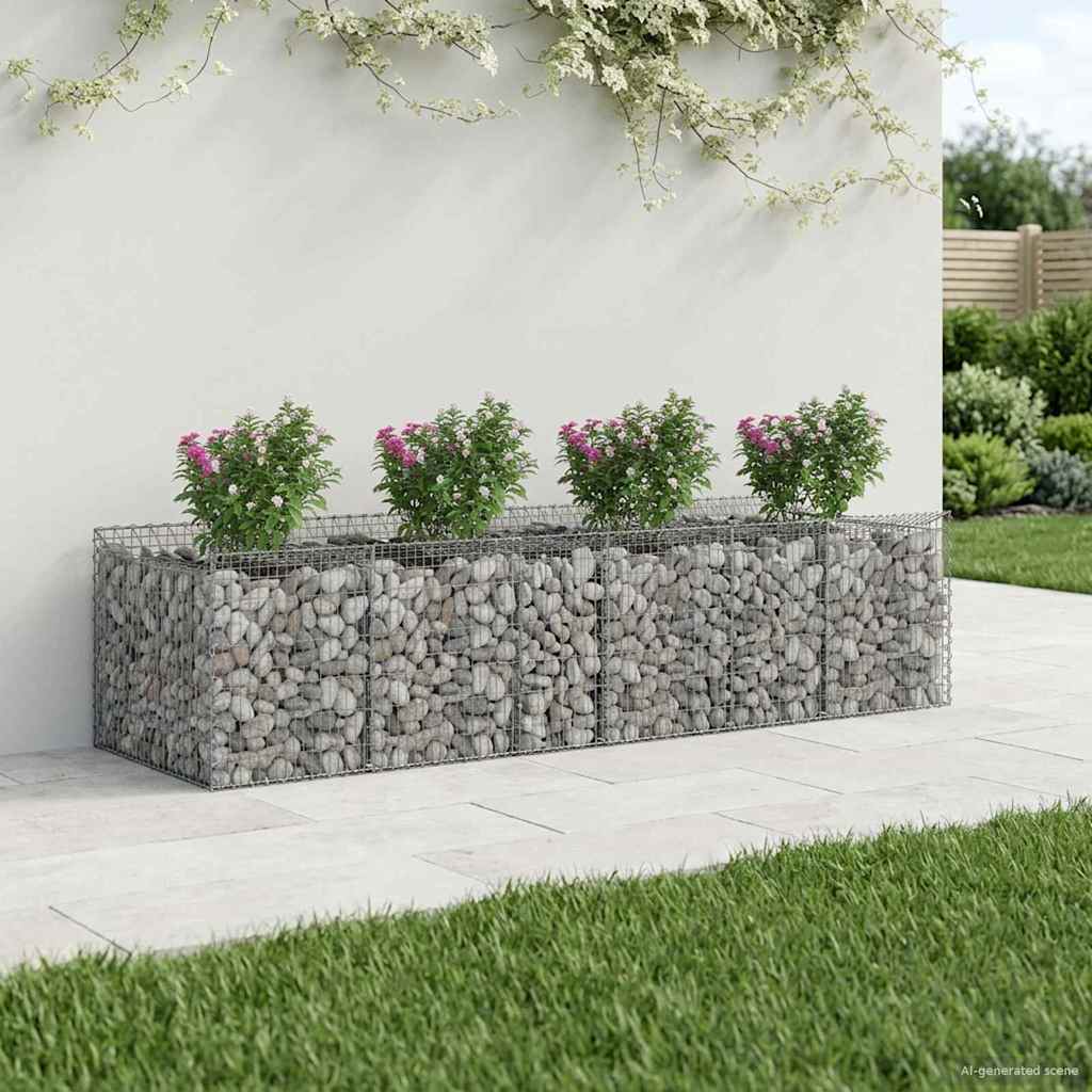 Gabion højbed 3 pcs Sølv