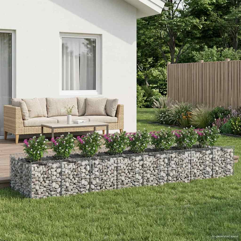 Gabion højbed 3 pcs Sølv