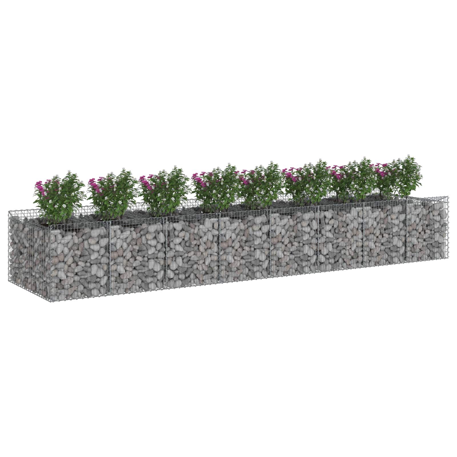 Gabion højbed 3 pcs Sølv