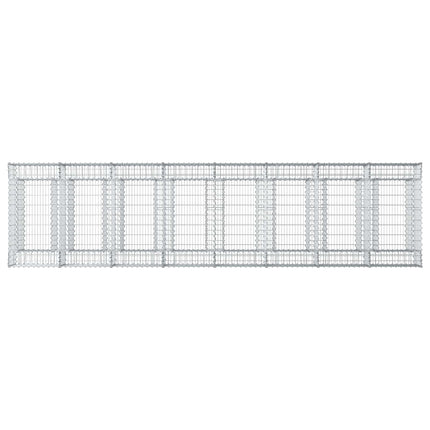 Gabion højbed 3 stk. 400 x 100 x 60 cm Galvaniseret stål Sølv