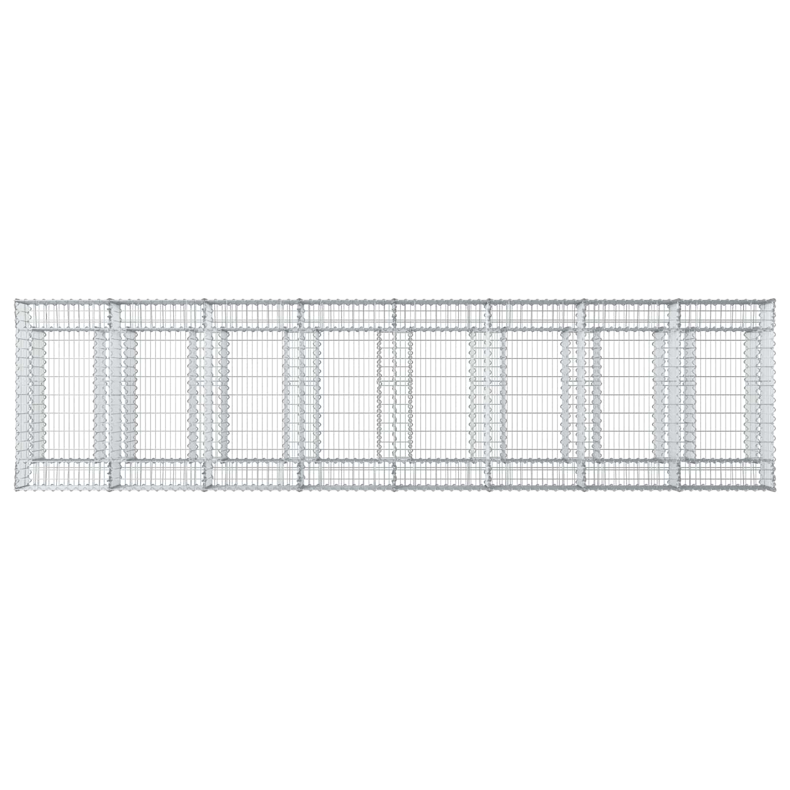 Gabion højbed 3 pcs Sølv
