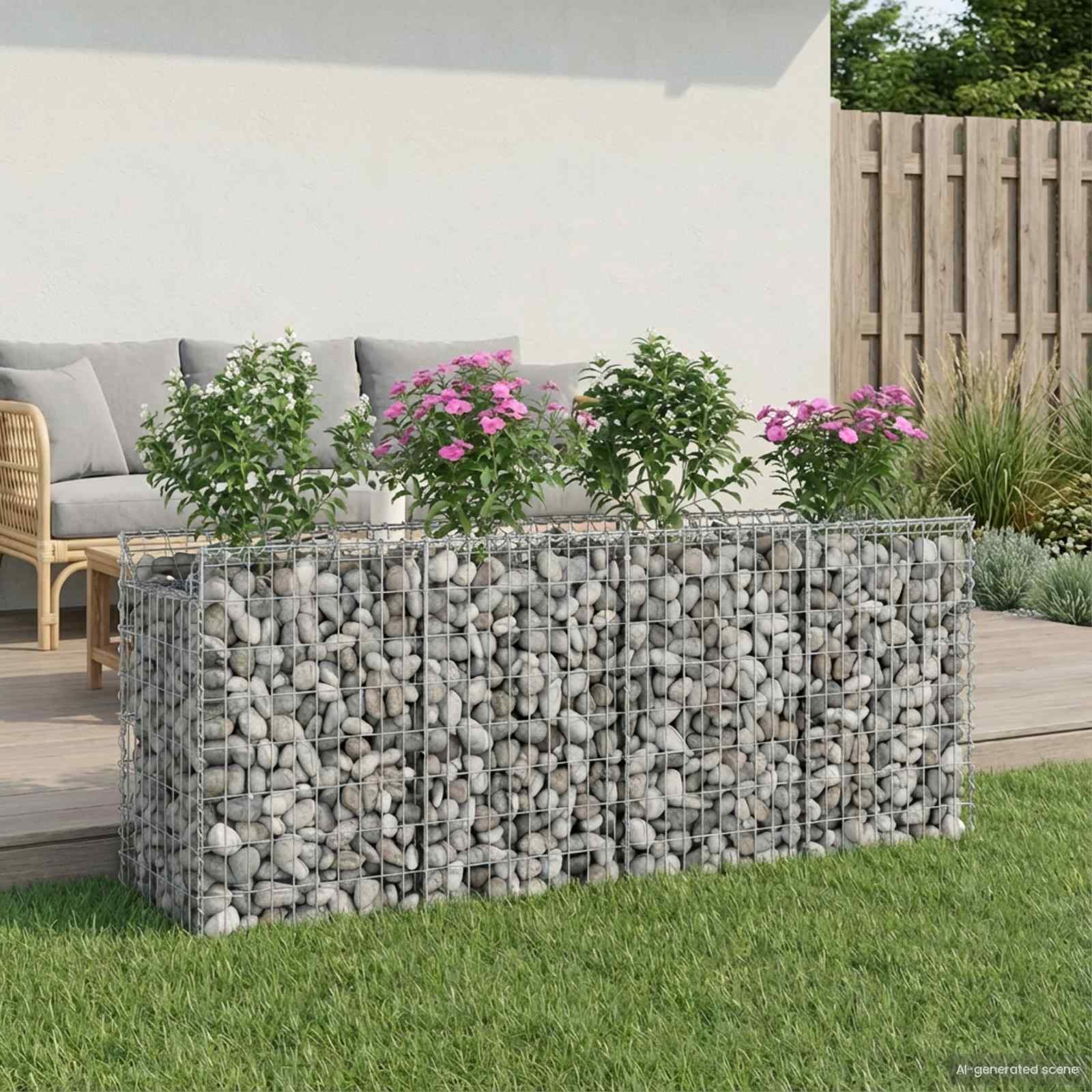 Gabion højbed 2 pcs Sølv
