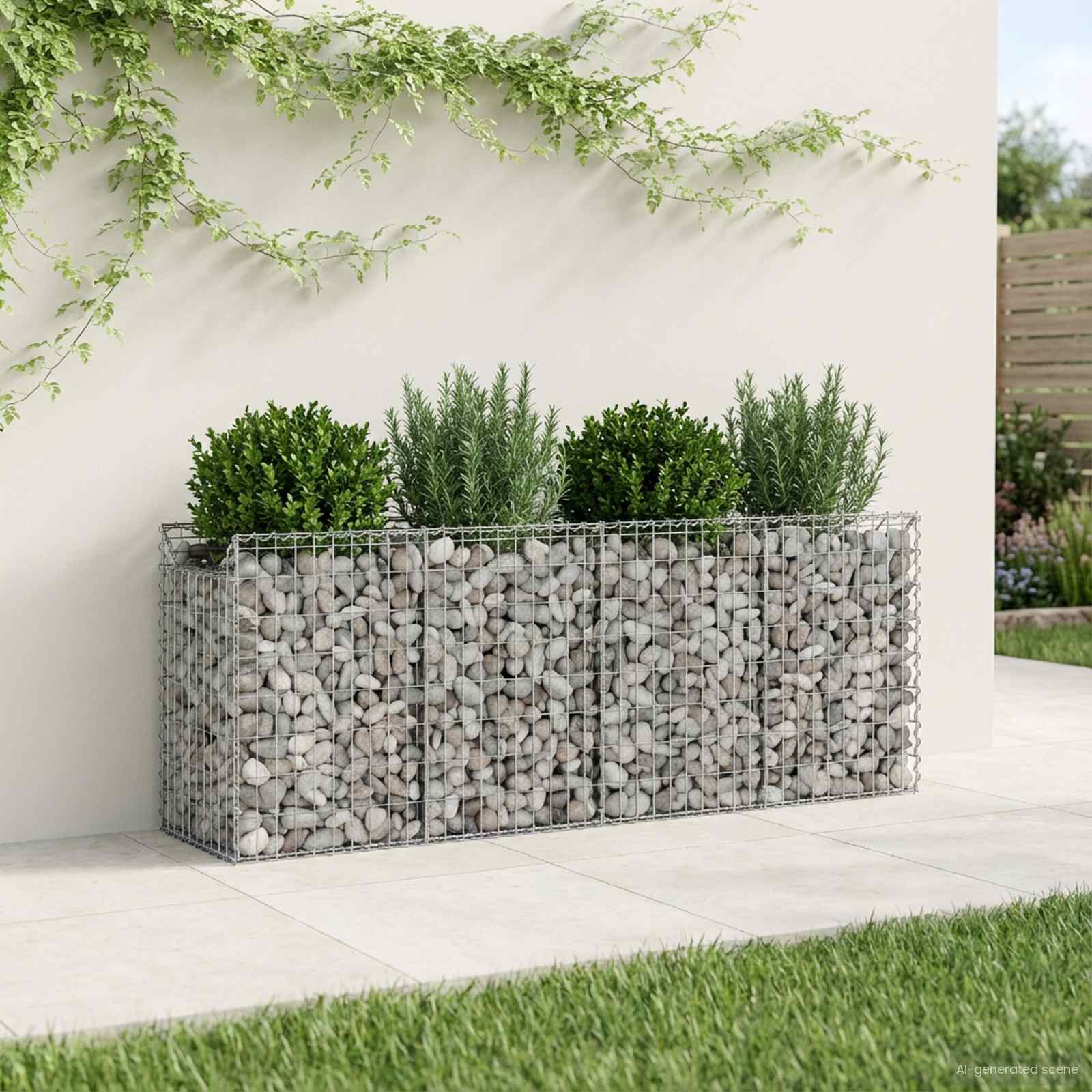 Gabion højbed 2 pcs Sølv