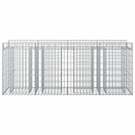Gabion højbed 2 stk. 200 x 50 x 80 cm Galvaniseret stål Sølv