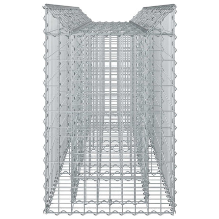Gabion højbed 2 stk. 200 x 50 x 80 cm Galvaniseret stål Sølv