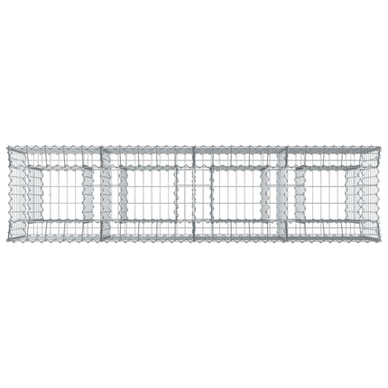 Gabion højbed 2 stk. 200 x 50 x 80 cm Galvaniseret stål Sølv
