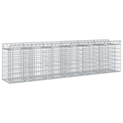 Gabion højbed 2 stk. 300 x 50 x 80 cm Galvaniseret stål Sølv