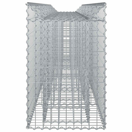Gabion højbed 2 stk. 300 x 50 x 80 cm Galvaniseret stål Sølv