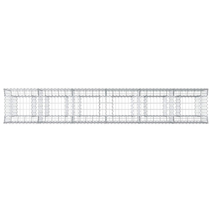 Gabion højbed 2 stk. 300 x 50 x 80 cm Galvaniseret stål Sølv