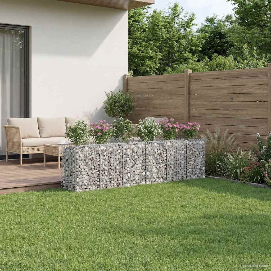 Gabion højbed 3 pcs Sølv