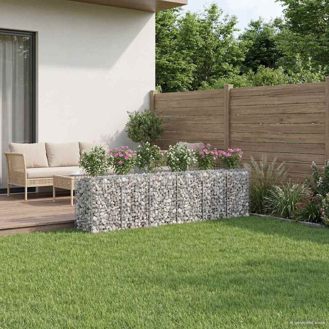 Gabion højbed 3 pcs Sølv