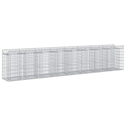 Gabion højbed 3 stk. 400 x 50 x 80 cm Galvaniseret stål Sølv