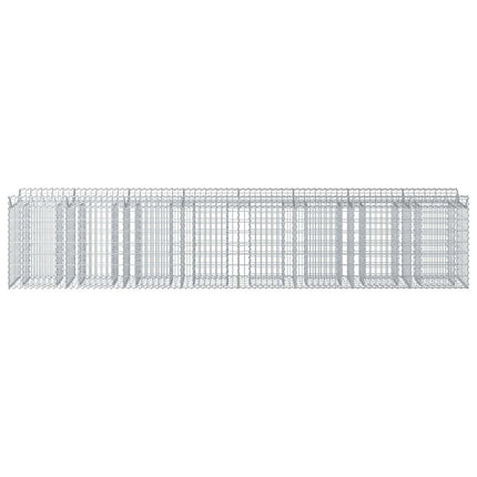 Gabion højbed 3 stk. 400 x 50 x 80 cm Galvaniseret stål Sølv