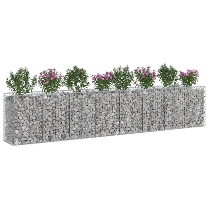Gabion højbed 3 stk. 400 x 50 x 80 cm Galvaniseret stål Sølv