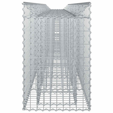 Gabion højbed 3 stk. 400 x 50 x 80 cm Galvaniseret stål Sølv