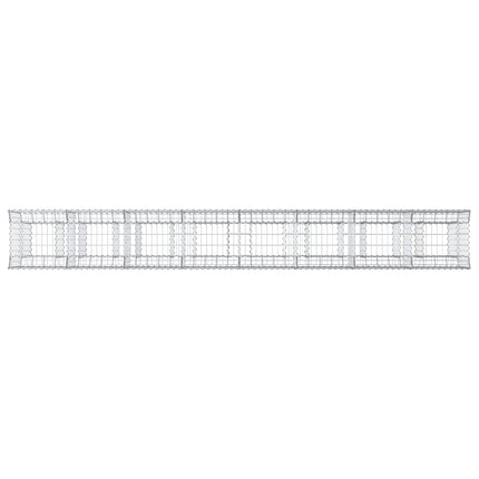 Gabion højbed 3 stk. 400 x 50 x 80 cm Galvaniseret stål Sølv