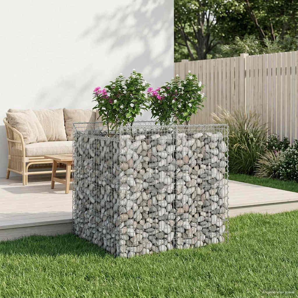 Gabion højbed 2 pcs Sølv