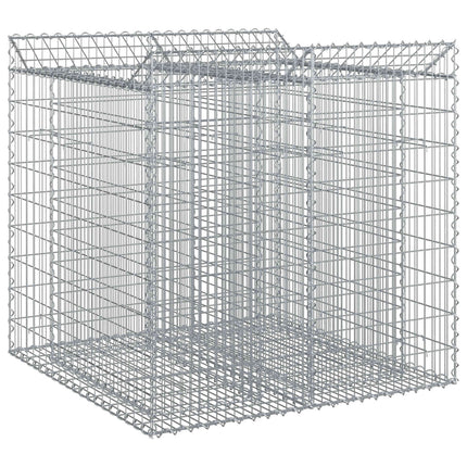 Gabion højbed 2 stk. 100 x 100 x 100 cm Galvaniseret stål Sølv