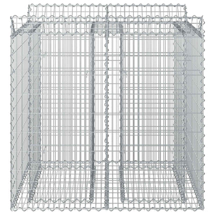Gabion højbed 2 stk. 100 x 100 x 100 cm Galvaniseret stål Sølv