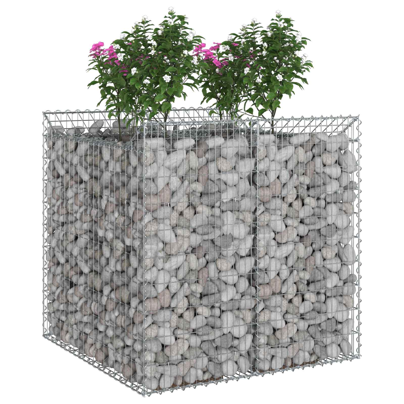 Gabion højbed 2 pcs Sølv