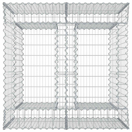 Gabion højbed 2 stk. 100 x 100 x 100 cm Galvaniseret stål Sølv