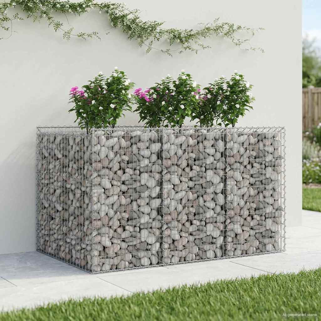 Gabion højbed 2 pcs Sølv