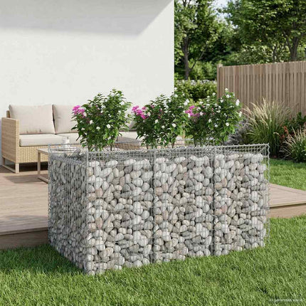Gabion højbed 2 stk. 150 x 100 x 100 cm Galvaniseret stål Sølv