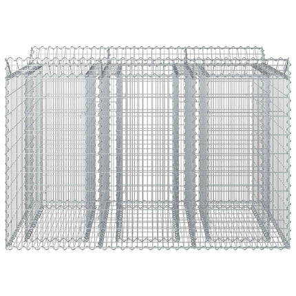 Gabion højbed 2 stk. 150 x 100 x 100 cm Galvaniseret stål Sølv