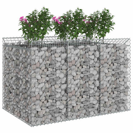 Gabion højbed 2 stk. 150 x 100 x 100 cm Galvaniseret stål Sølv