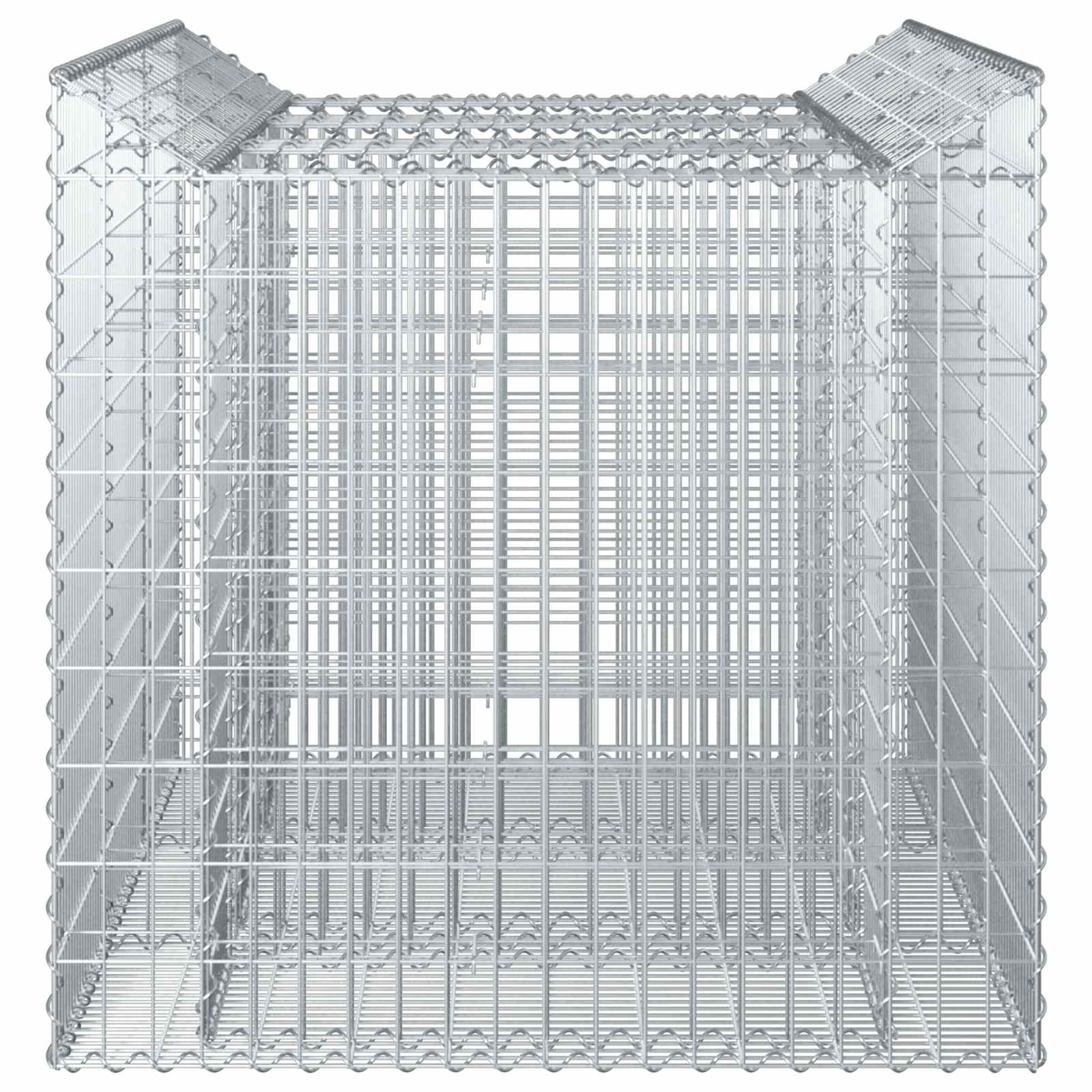 Gabion højbed 2 pcs Sølv