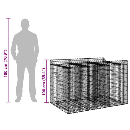 Gabion højbed 2 stk. 150 x 100 x 100 cm Galvaniseret stål Sølv