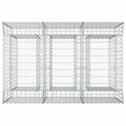 Gabion højbed 2 stk. 150 x 100 x 100 cm Galvaniseret stål Sølv