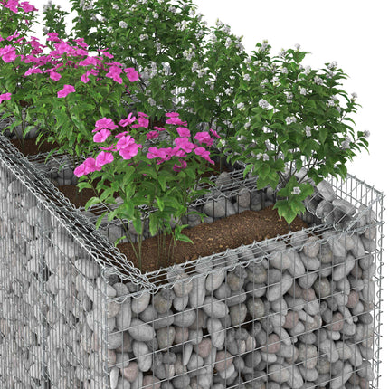 Gabion højbed 2 stk. 200 x 100 x 100 cm Galvaniseret stål Sølv