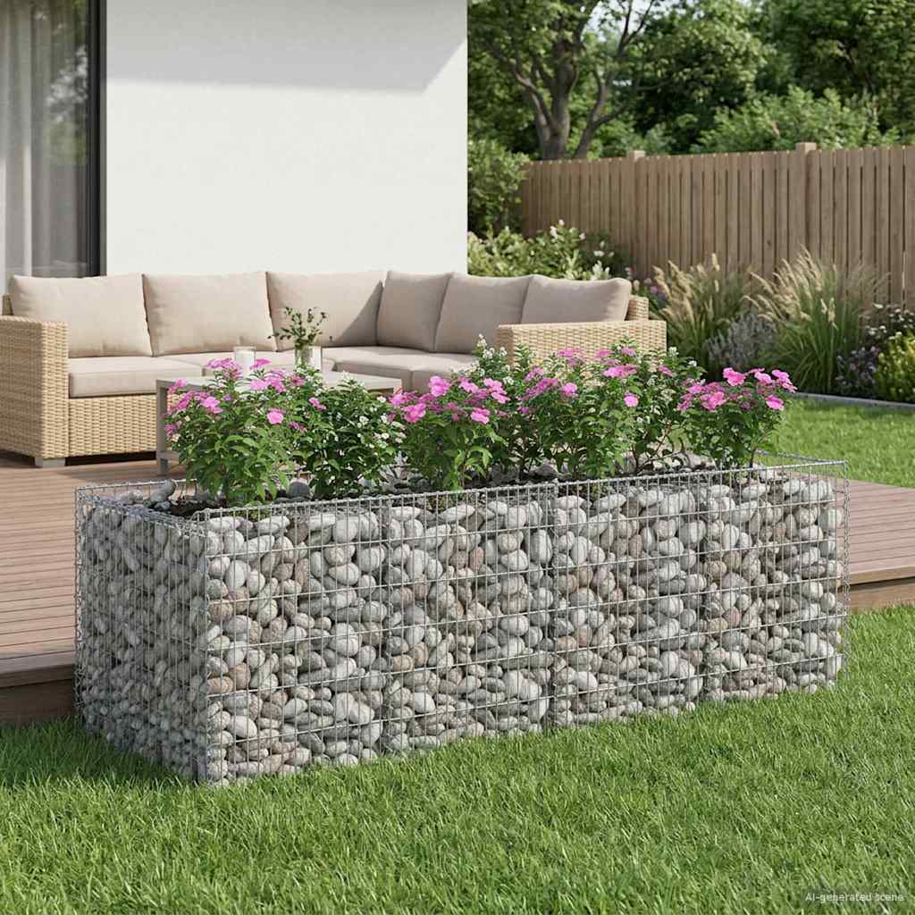 Gabion højbed 2 pcs Sølv