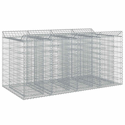 Gabion højbed 2 stk. 200 x 100 x 100 cm Galvaniseret stål Sølv