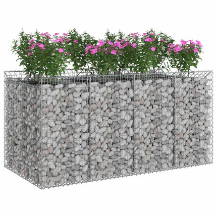 Gabion højbed 2 stk. 200 x 100 x 100 cm Galvaniseret stål Sølv