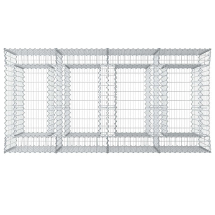 Gabion højbed 2 stk. 200 x 100 x 100 cm Galvaniseret stål Sølv