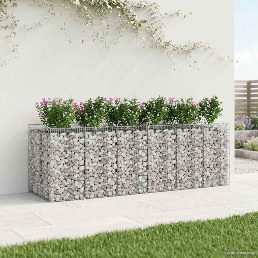 Gabion højbed 3 pcs Sølv