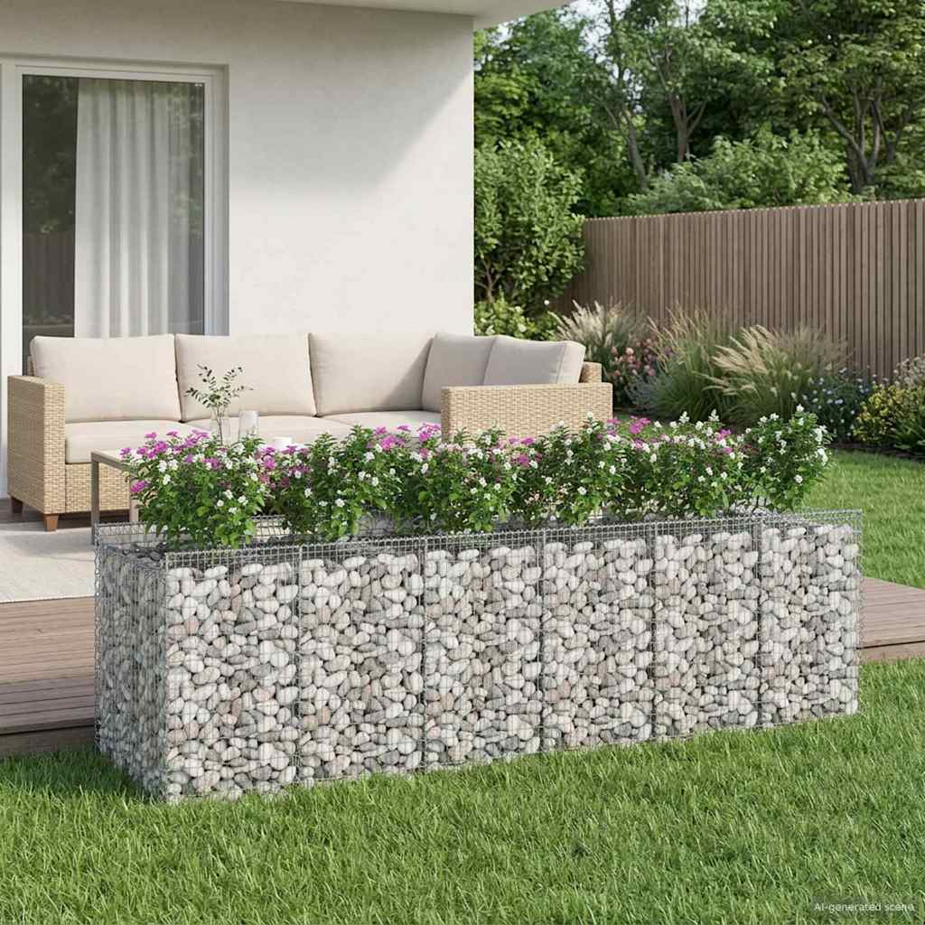 Gabion højbed 3 pcs Sølv