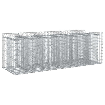 Gabion højbed 3 stk. 300 x 100 x 100 cm Galvaniseret stål Sølv