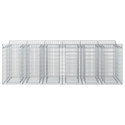 Gabion højbed 3 stk. 300 x 100 x 100 cm Galvaniseret stål Sølv