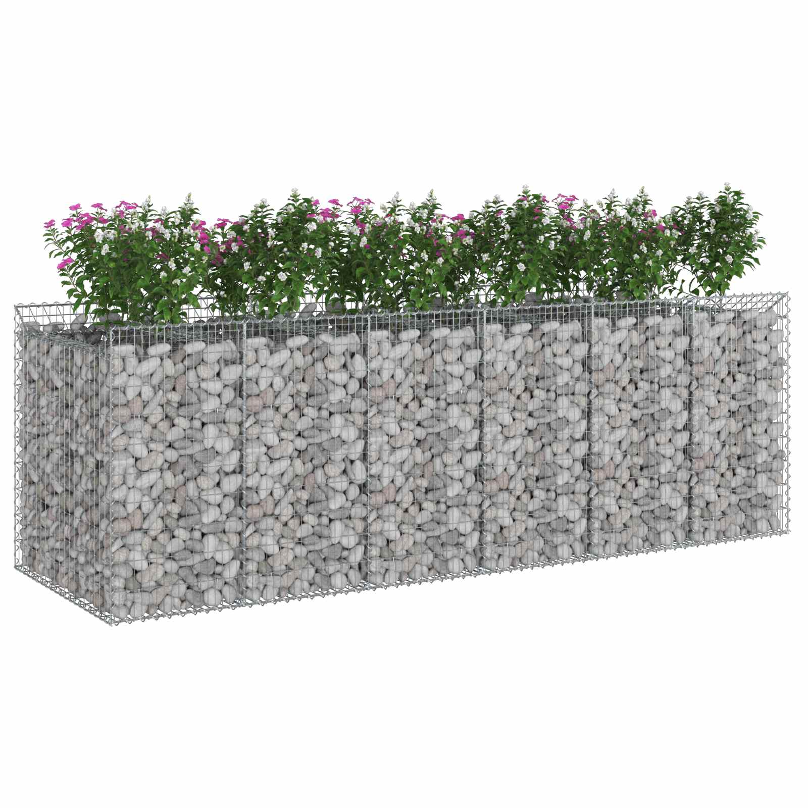 Gabion højbed 3 pcs Sølv