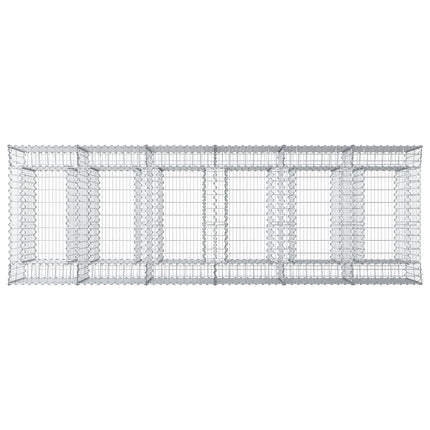 Gabion højbed 3 stk. 300 x 100 x 100 cm Galvaniseret stål Sølv