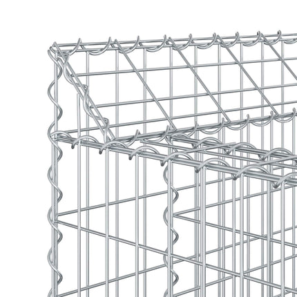 Gabion højbed 4 stk. 400 x 100 x 100 cm Galvaniseret stål Sølv