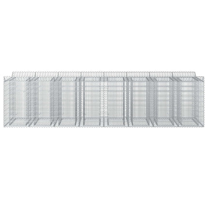 Gabion højbed 4 stk. 400 x 100 x 100 cm Galvaniseret stål Sølv