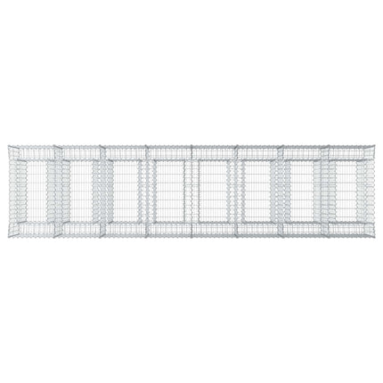 Gabion højbed 4 stk. 400 x 100 x 100 cm Galvaniseret stål Sølv