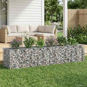 Gabion højbed 2 pcs Sølv 260 x 60 x 55 cm Galvaniseret stål